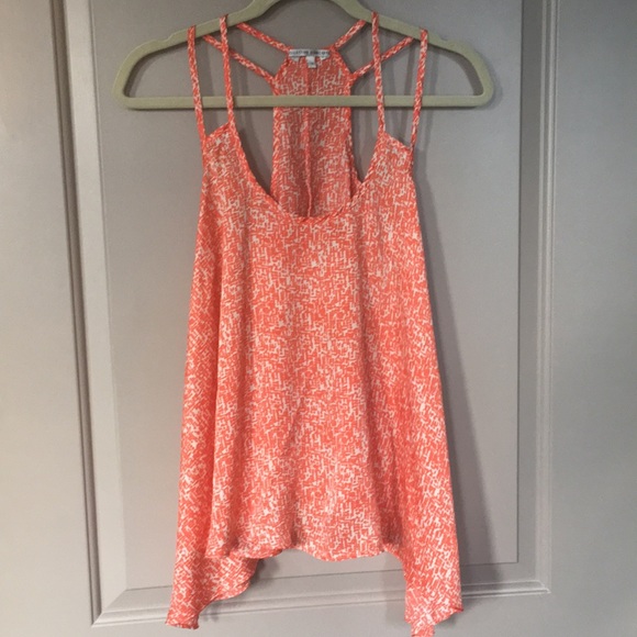 Orange and white print trapeze tank - Picture 2 of 5